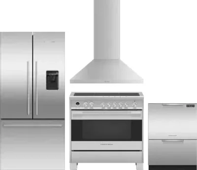 4 Piece Package Includes Refrigerator, Range, Hood And Dishwasher
